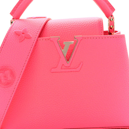 Louis Vuitton Taurillon Monogram Tuffetage Capucines Mini Fluo Pink 7 of 9