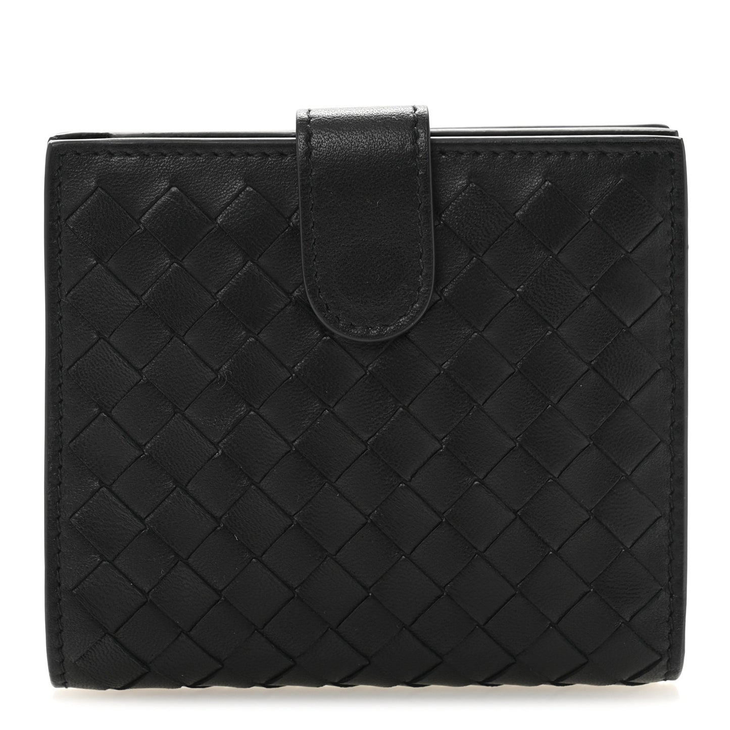 Nappa Intrecciato Snap Wallet Black
