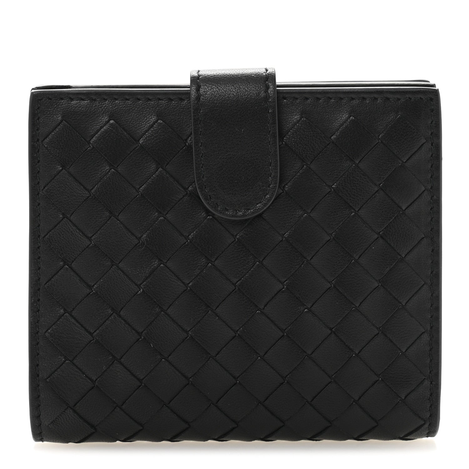 Bottega Veneta Nappa Intrecciato Snap Wallet Black 1 of 9