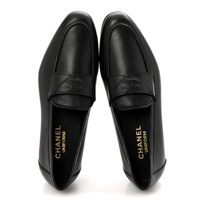 Chanel Lambskin Mens Stitched CC Loafers 42 Black 2 of 12