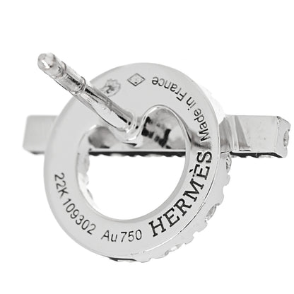 Hermes 18K White Gold Diamond Finesse Earrings 4 of 5