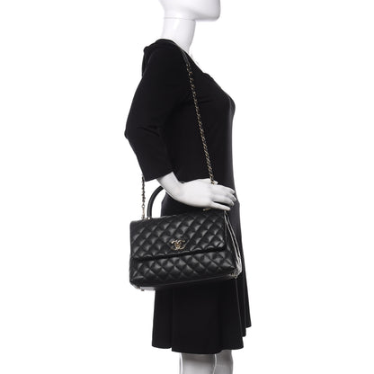 Chanel Caviar Quilted Small Coco Handle Flap Black 2 of 12