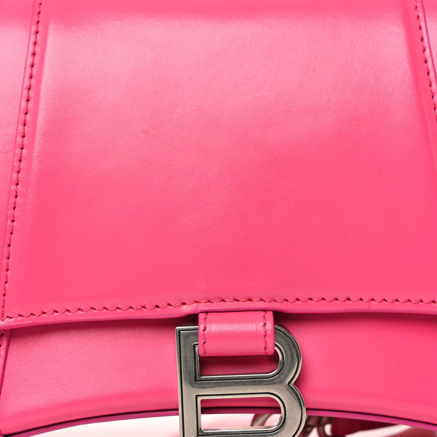 Balenciaga Shiny Box Calfskin Small Hourglass Top Handle Bag Acid Fuchsia 8 of 11