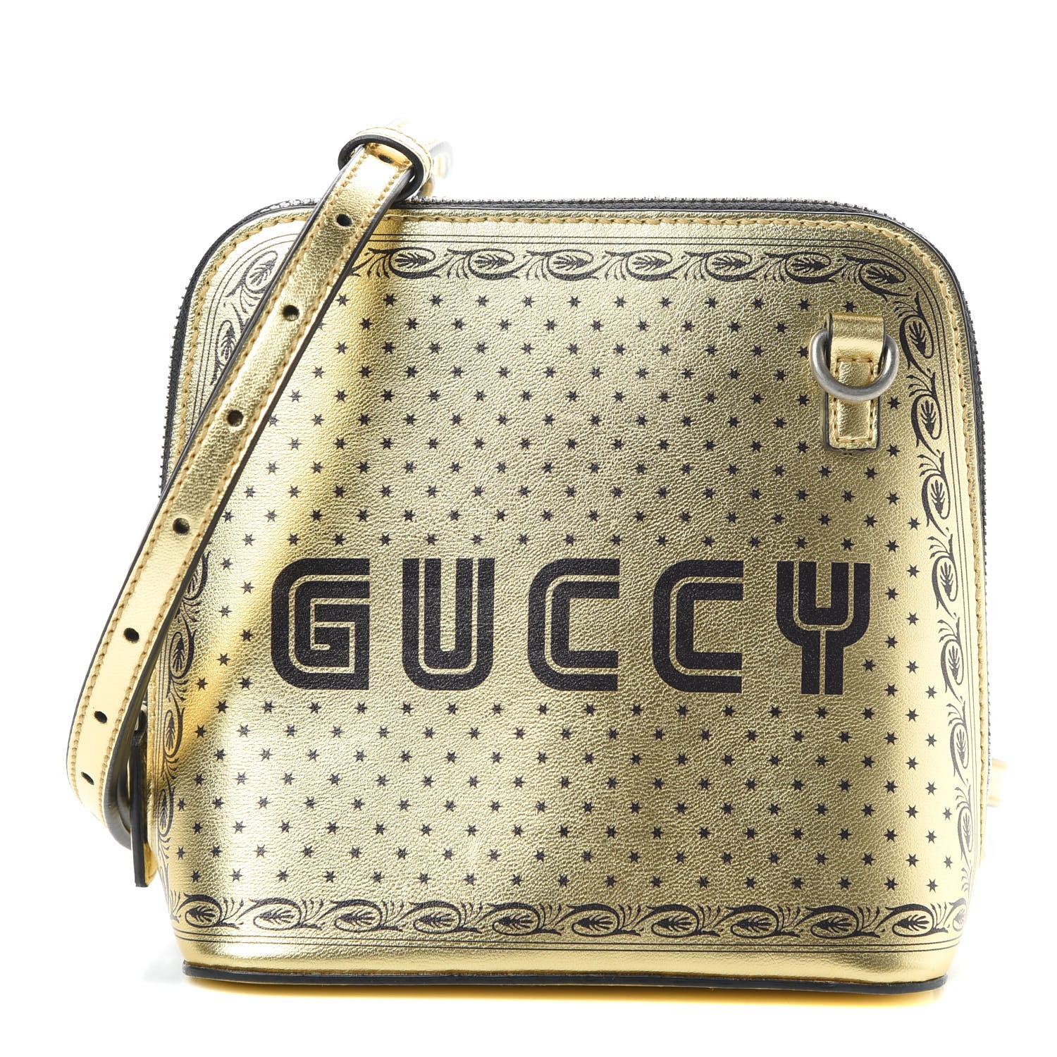 Gucci X SEGA Calfskin GUCCY Stars Mini Dome Shoulder Bag Gold 1 of 11