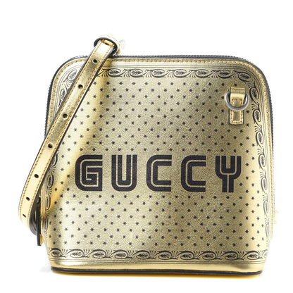 Gucci X SEGA Calfskin GUCCY Stars Mini Dome Shoulder Bag Gold 1 of 11