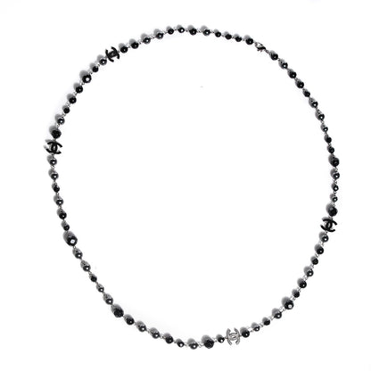 Chanel Ruthenium Beaded CC Long Necklace Black 2 of 5