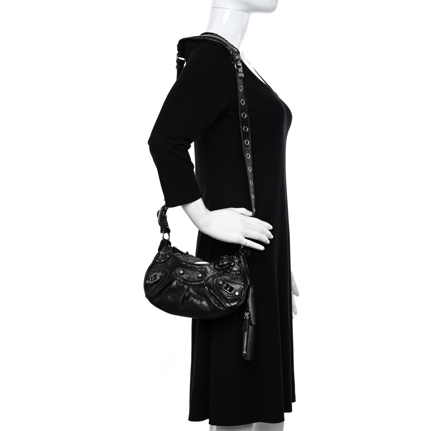 Balenciaga Agneau Arena Le Cagole Shoulder Bag XS Black 2 of 11