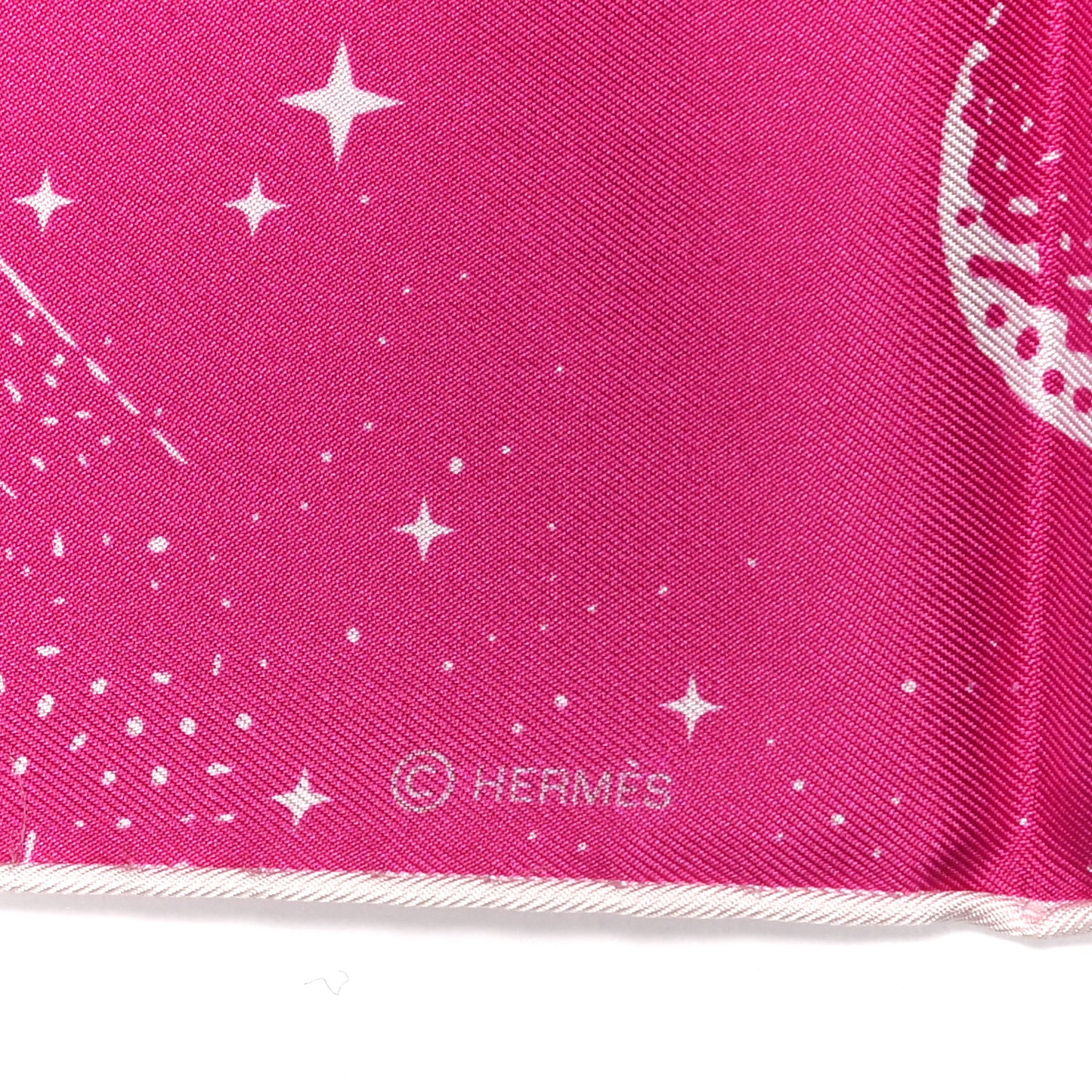 Silk Clair De Lune Double Face Scarf 90 Rose Vif White Rouge