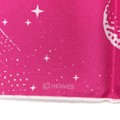 Hermes Silk Clair De Lune Double Face Scarf 90 Rose Vif White Rouge 7 of 10