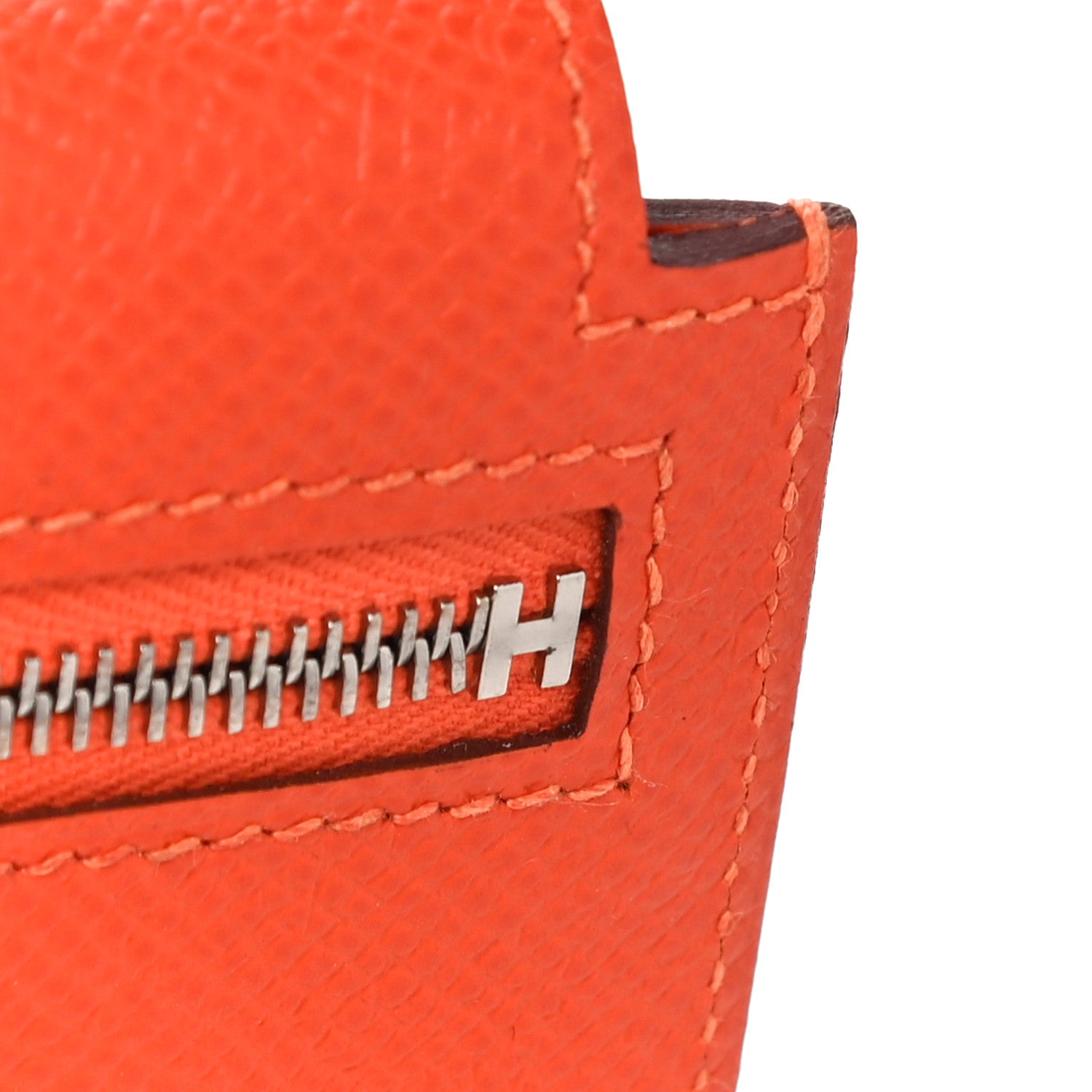 Hermes Epsom Kelly Pocket Compact Wallet Orange Poppy 8 of 11