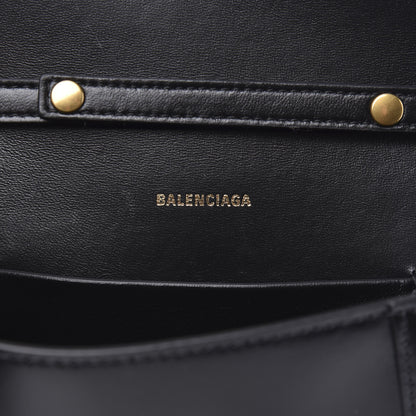 Balenciaga Shiny Box Calfskin Small Hourglass Evening Chain Bag Black 6 of 9