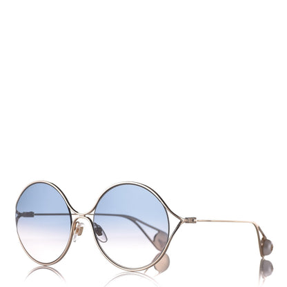 Gucci Round Pearl Tip Sunglasses GG0253S Gold 1 of 8