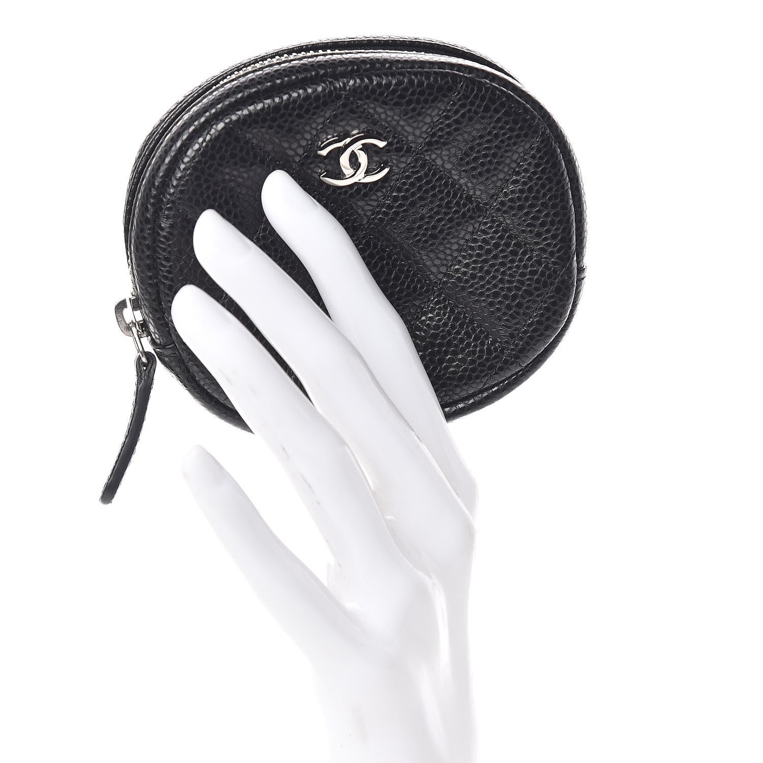Chanel Caviar Quilted Zip Around Classic Coin Purse Black 2 of 8
