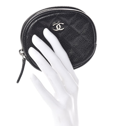 Chanel Caviar Quilted Zip Around Classic Coin Purse Black 2 of 8