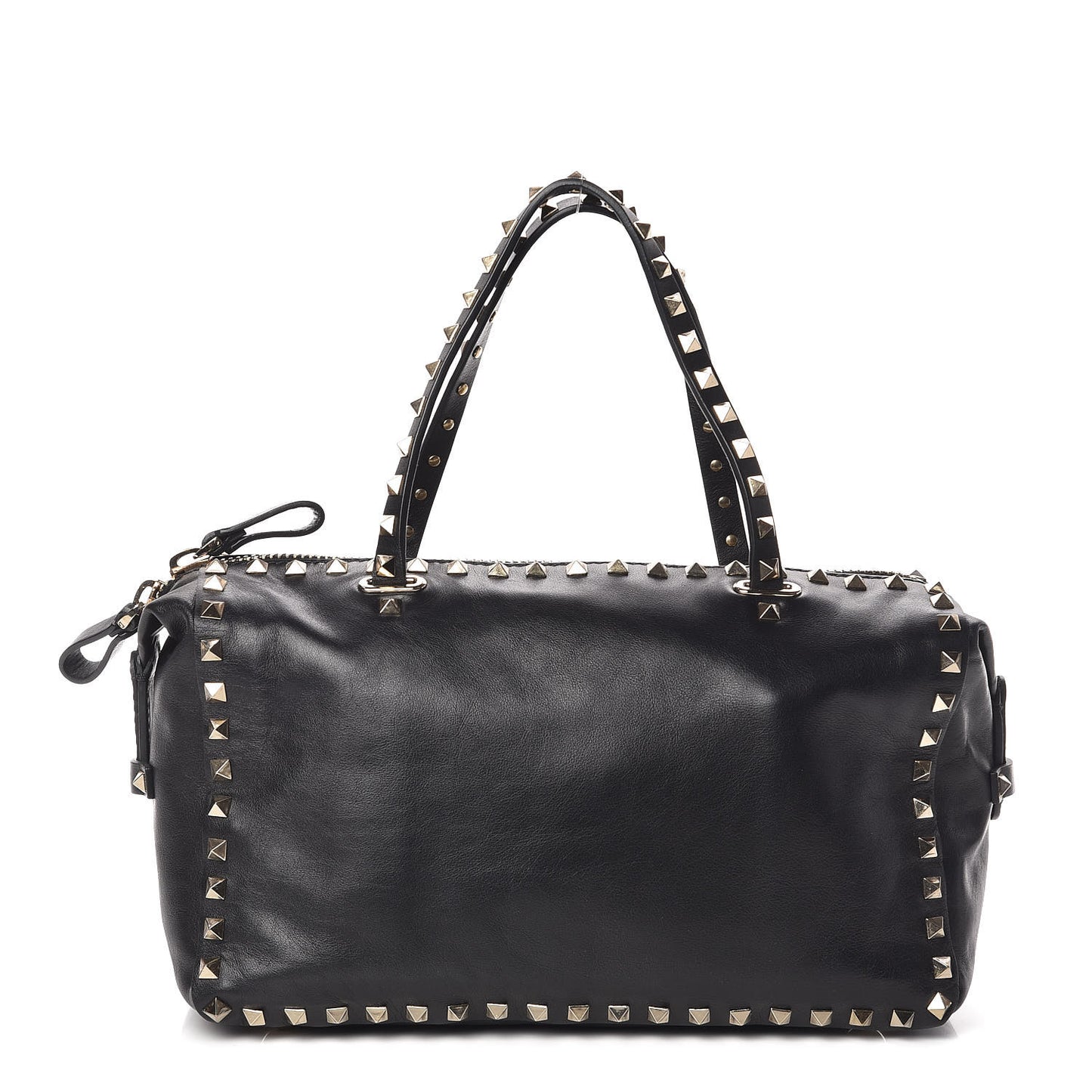 Calfskin Rockstud Satchel Black
