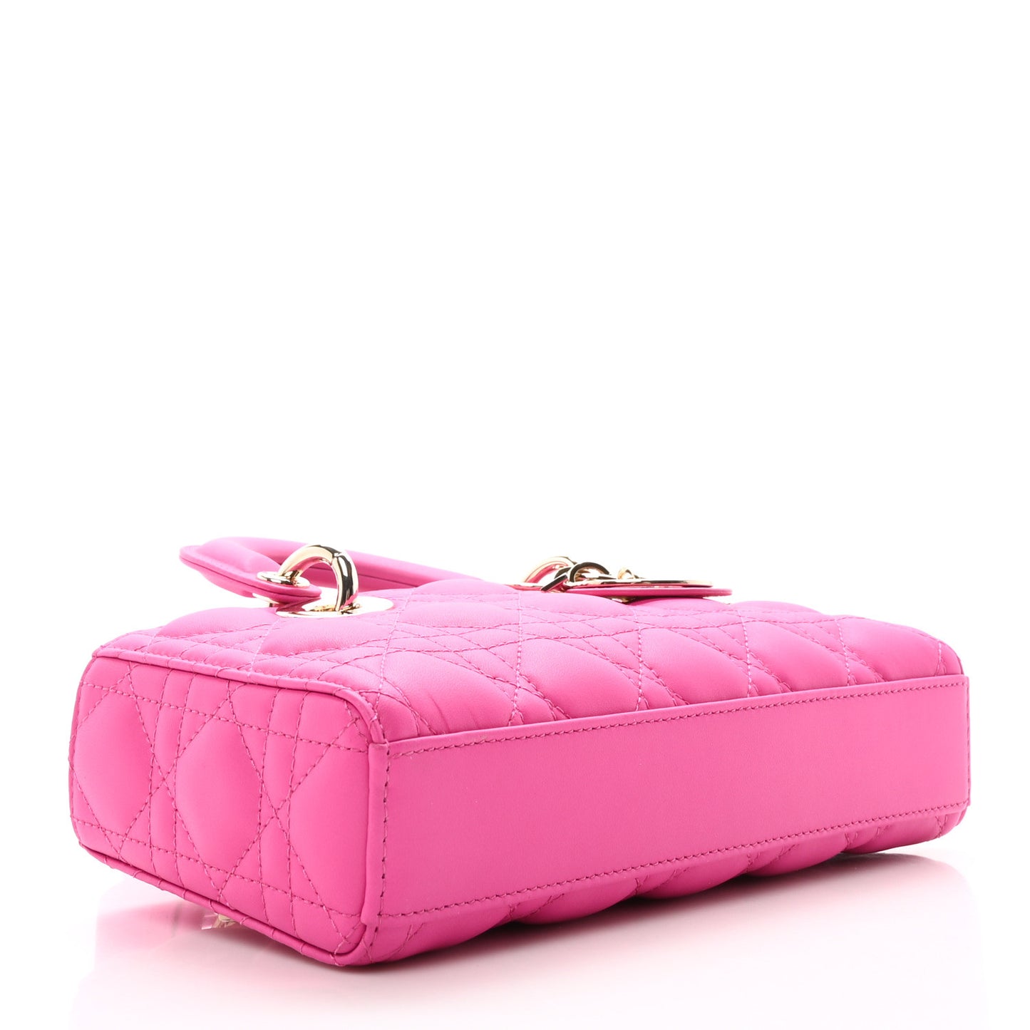 Lambskin Cannage Small Lady D-Joy Fuchsia