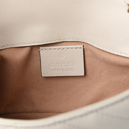 Gucci Calfskin Matelasse Super Mini GG Marmont Shoulder Bag White 5 of 11
