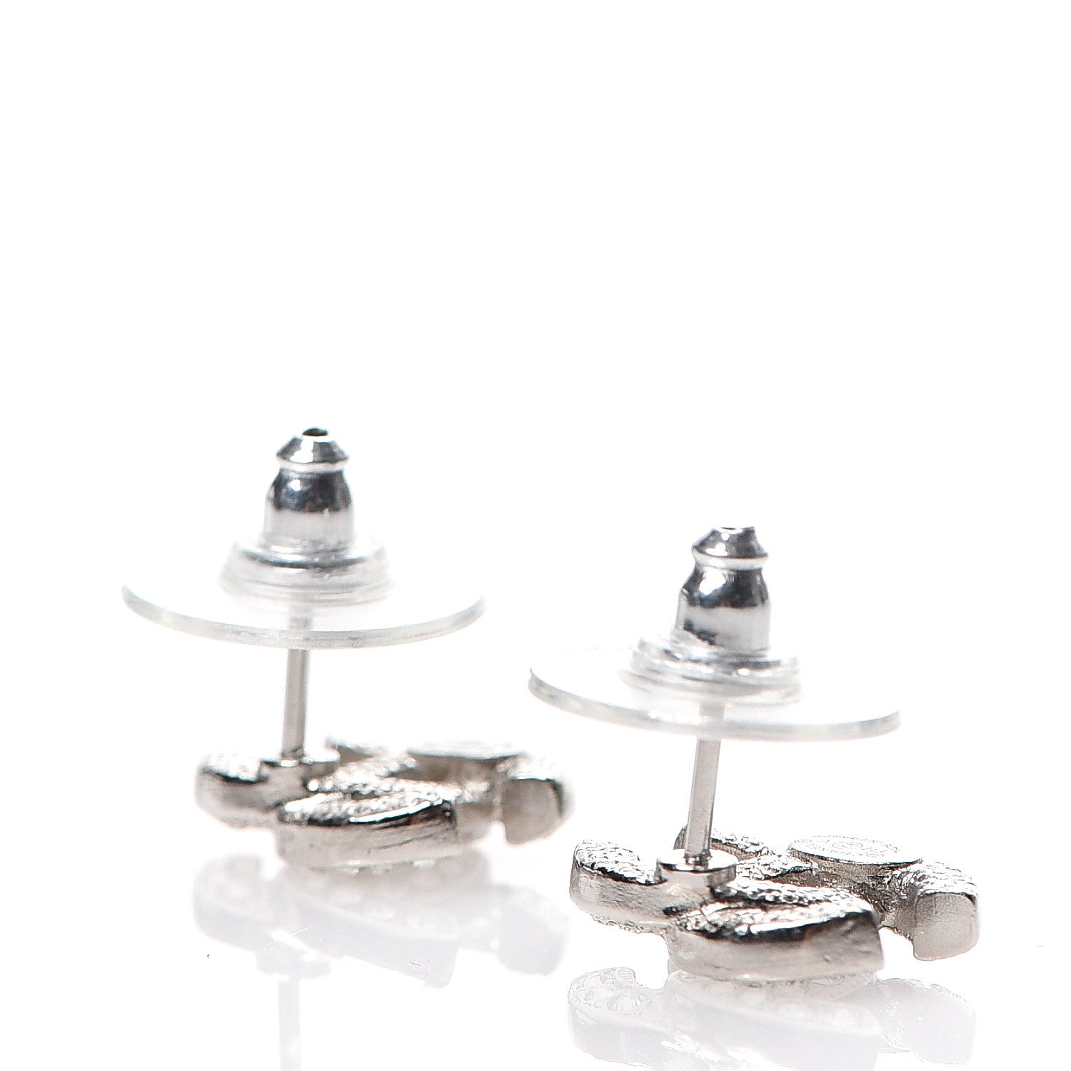 Chanel Crystal CC Earrings Silver 3 of 5