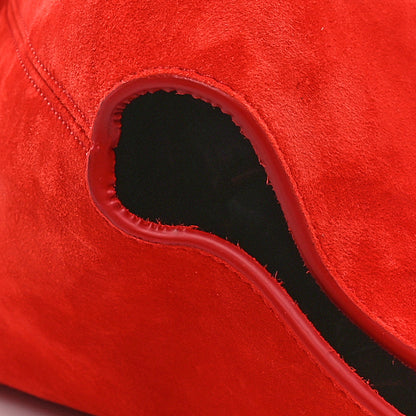 Khaite Suede Calfskin Medium Lotus Tote Red 9 of 10