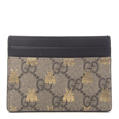 Gucci GG Supreme Monogram Bees Card Holder Black 1 of 7