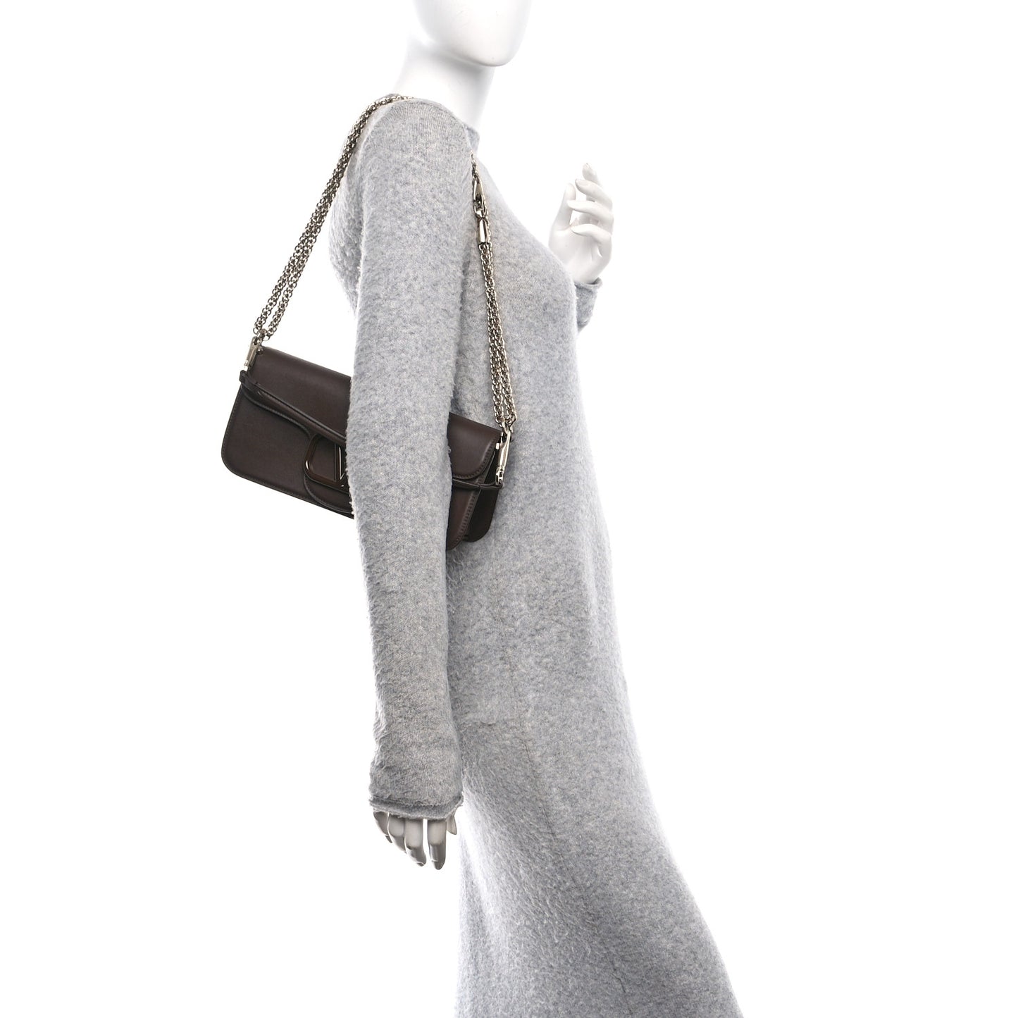 Calfskin Enamel Vlogo Loco Shoulder Bag Fondant