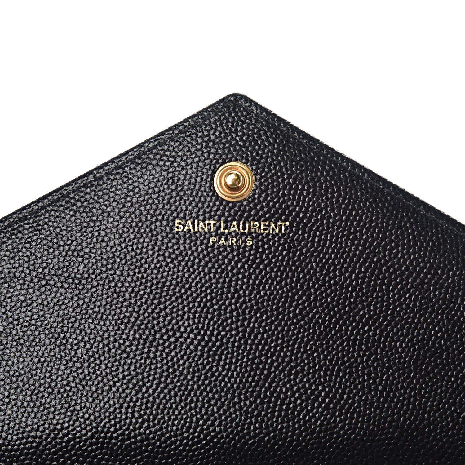 Saint Laurent Grain De Poudre Matelasse Chevron Monogram Chain Wallet Black 6 of 9