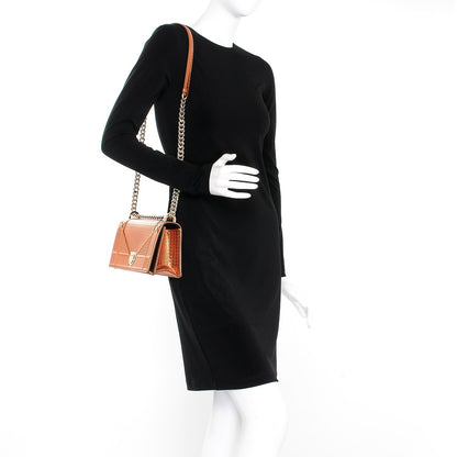 Christian Dior Metallic Patent Micro-Cannage Small Diorama Flap Bag Orange 2 of 8