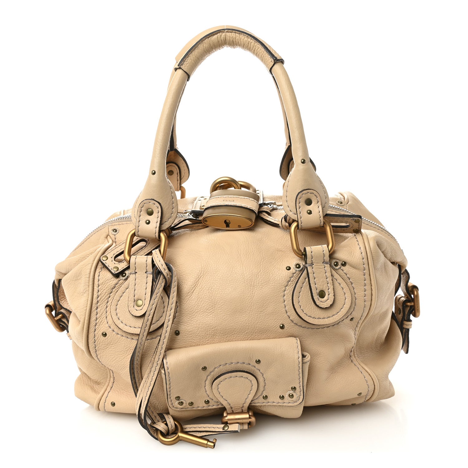 Chloe Calfskin Paddington Front Pocket Tote Creme 1 of 10