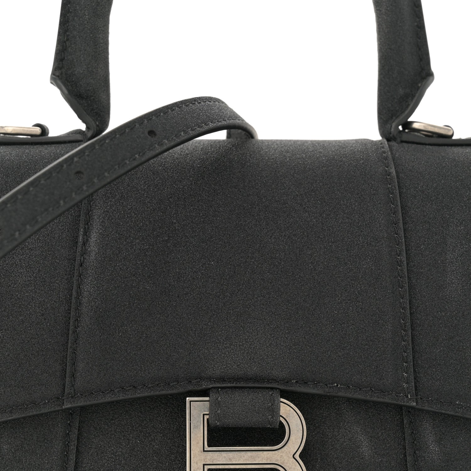 Balenciaga Glitter Fabric Hourglass Top Handle Bag XS Black 8 of 13
