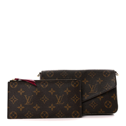 Louis Vuitton Monogram Pochette Felicie Chain Wallet Fuchsia 2 of 15
