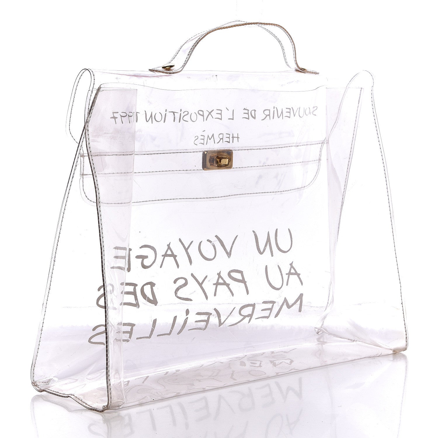 Hermes Vinyl Souvenir De L'Exposition Kelly Transparent 3 of 11