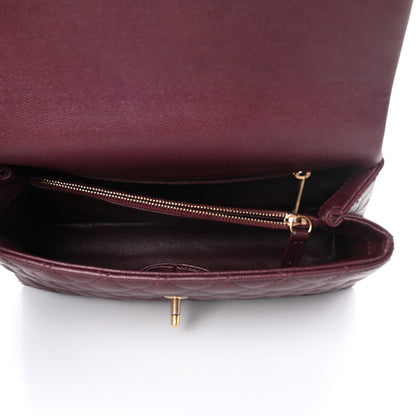 Chanel Caviar Lizard Embossed Quilted Small Coco Handle Flap Burgundy 5 of 11