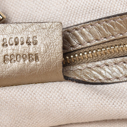 Gucci Metallic Pebbled Calfskin Medium Bella Tote Gold 7 of 22