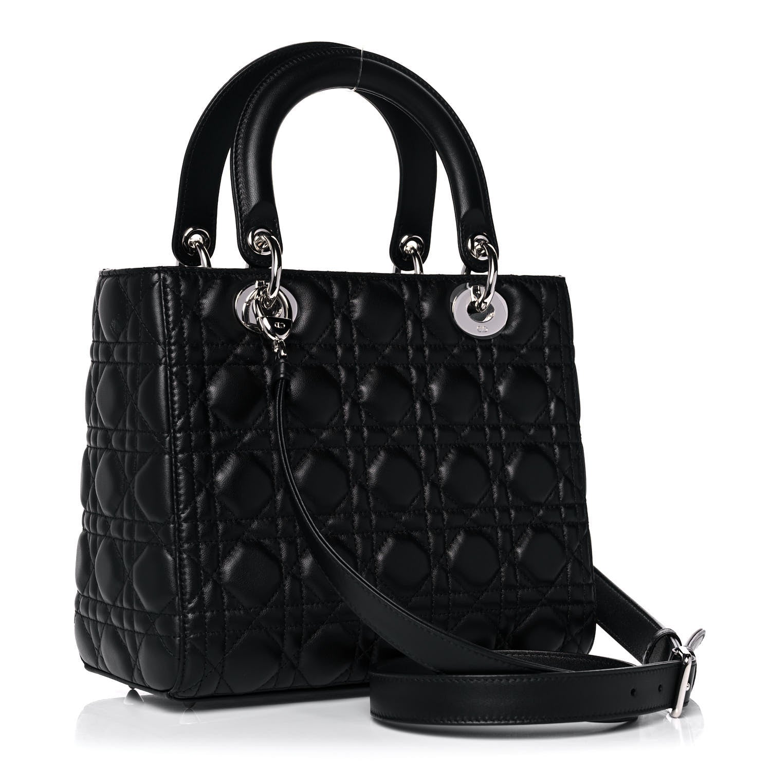 Christian Dior Lambskin Cannage Medium Lady Dior Black 3 of 14