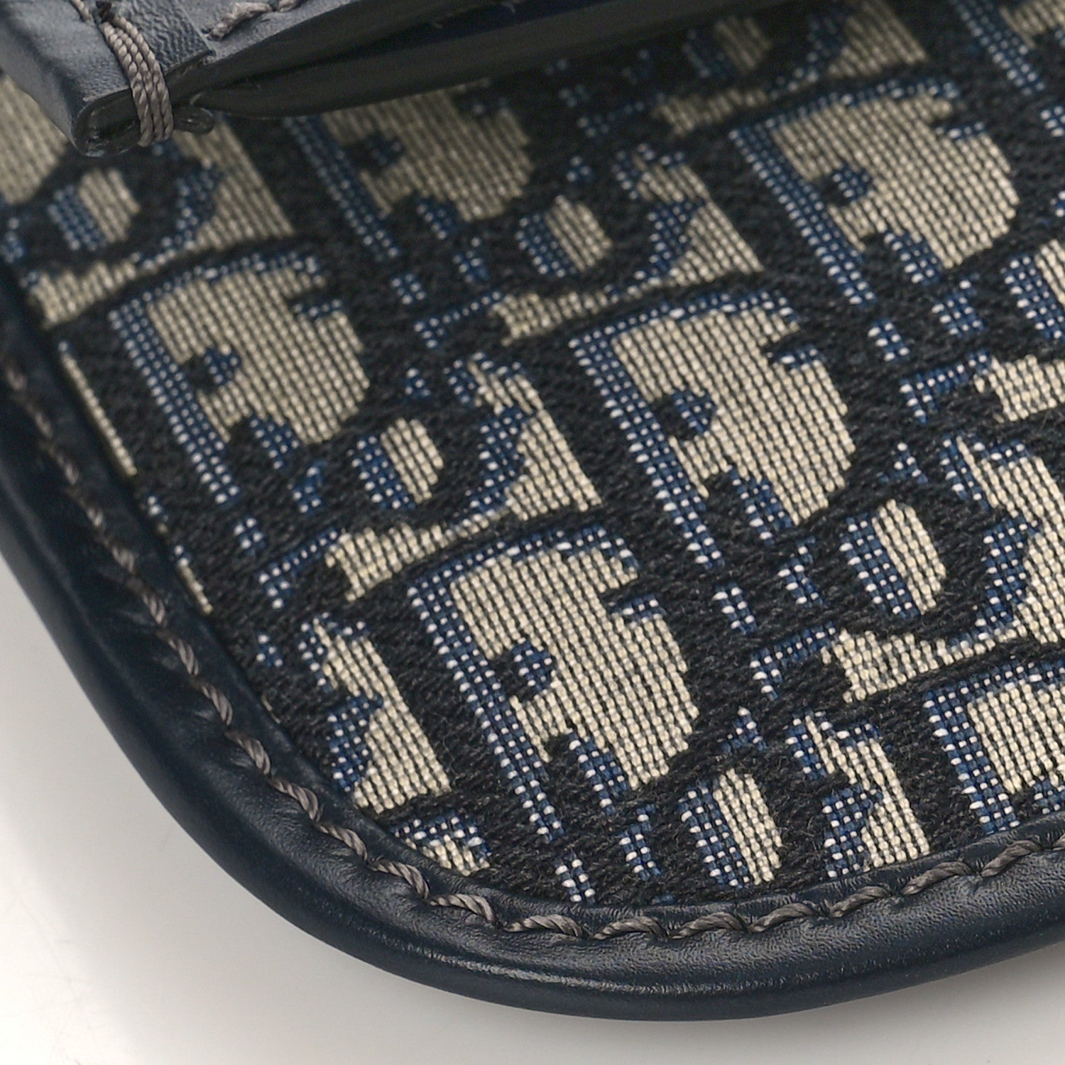 Christian Dior Oblique Fold Over Clutch Blue 7 of 8