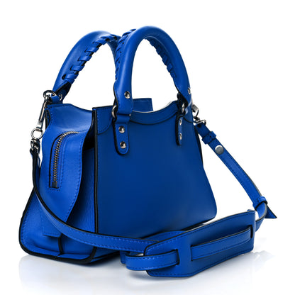 Balenciaga Smooth Calfskin Neo Classic Silver Hardware Mini City Bleu 3 of 10