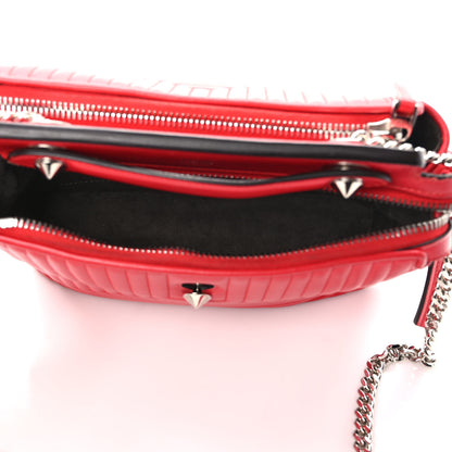Fendi Shiny Nappa Trapuntata Small DotCom Click Chain Satchel Rojo 5 of 13