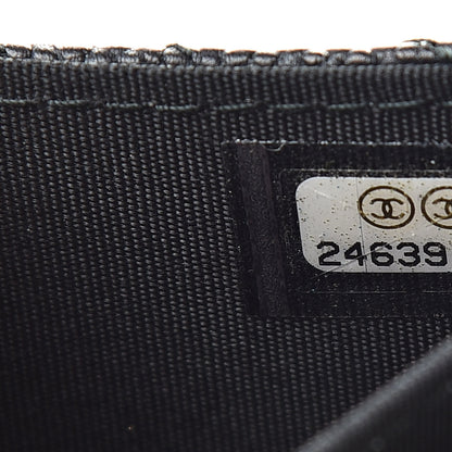 Chanel Caviar Chevron Quilted Boy Flap Card Holder Black 8 of 9