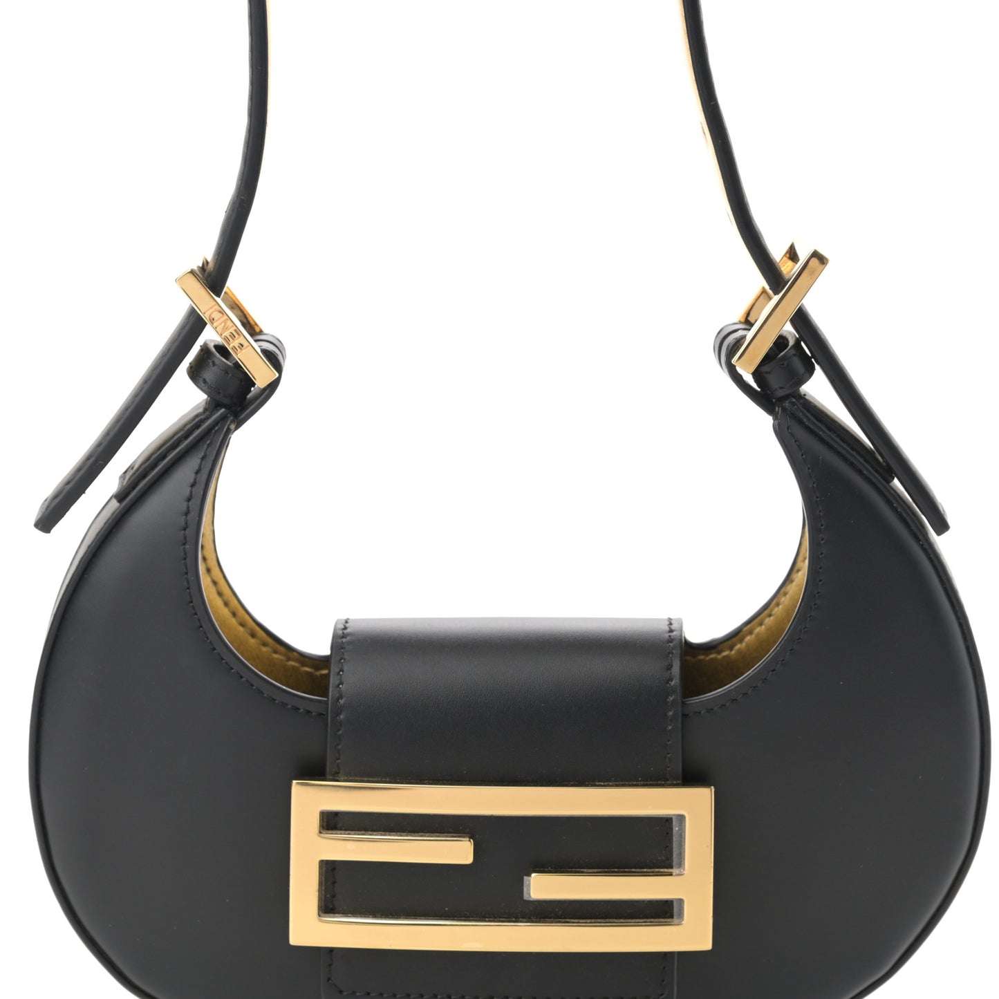 Vitello King Mini Cookie Hobo Bag Black