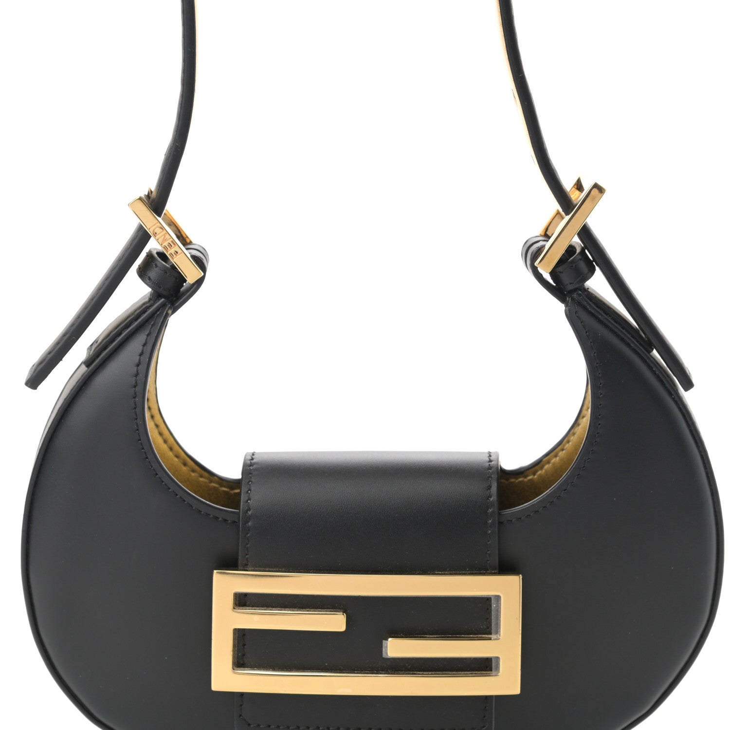 Fendi Vitello King Mini Cookie Hobo Bag Black 8 of 11