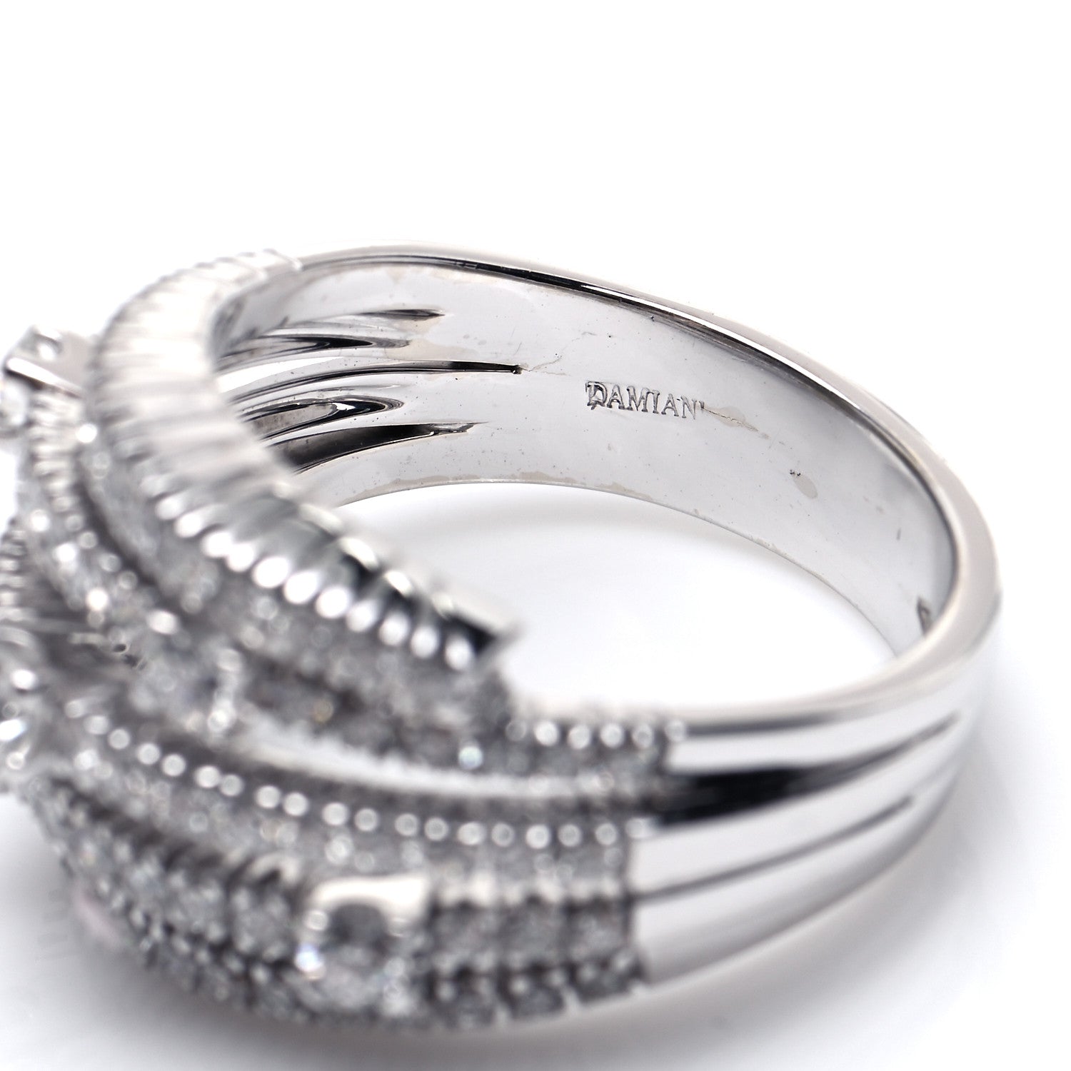 Damiani 18K White Gold Diamond Notte di San Lorenzo Bombe Ring 55 7.25 4 of 5