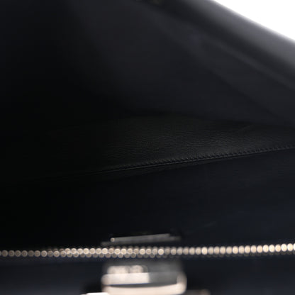 Fendi Vitello Seta Waves Bi-Color Medium Peekaboo Iconic Satchel Blue Notte Mostarda 5 of 10