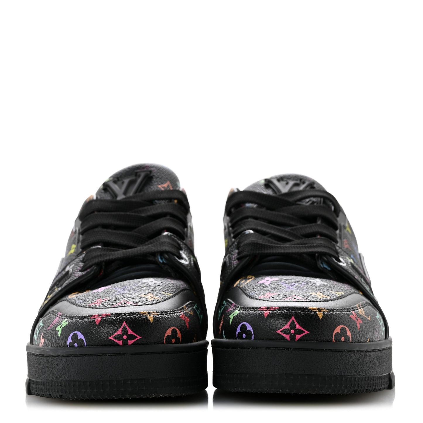 LV X TM Calfskin Monogram Multicolor Womens LV Trainer Sneakers 37.5 Black
