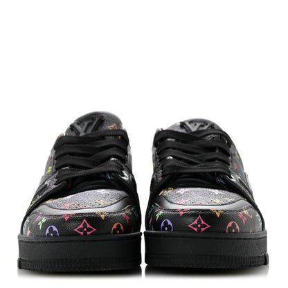 Louis Vuitton LV X TM Calfskin Monogram Multicolor Womens LV Trainer Sneakers 37.5 Black 3 of 10