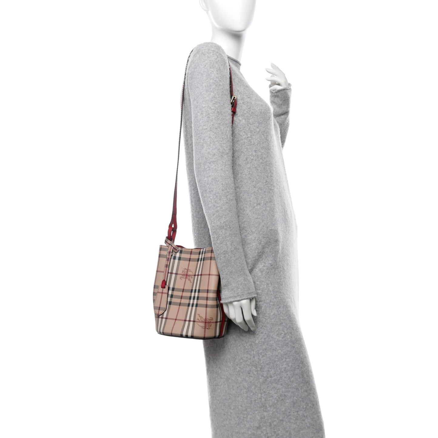 Haymarket Check Colours Small Lorne Bucket Crossbody Poppy Red