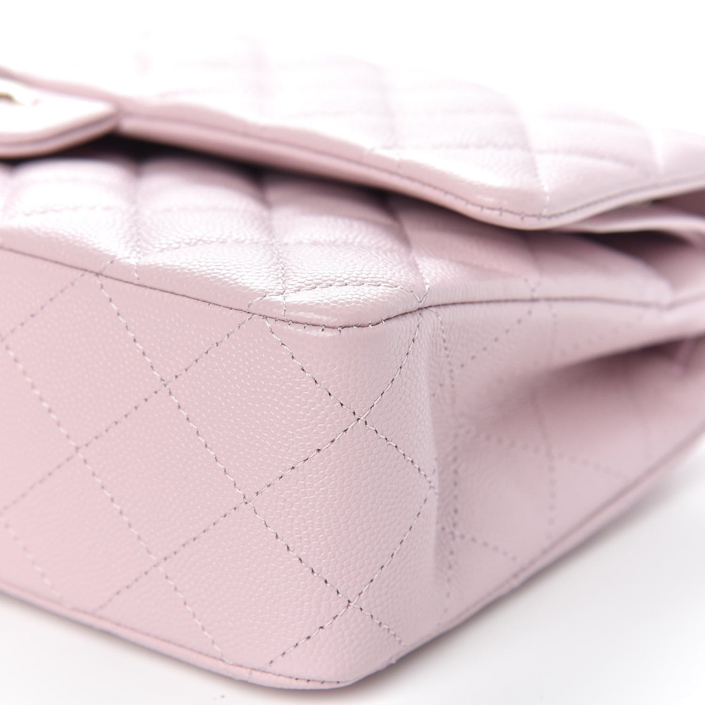 Caviar Quilted Medium Double Flap Light Pink