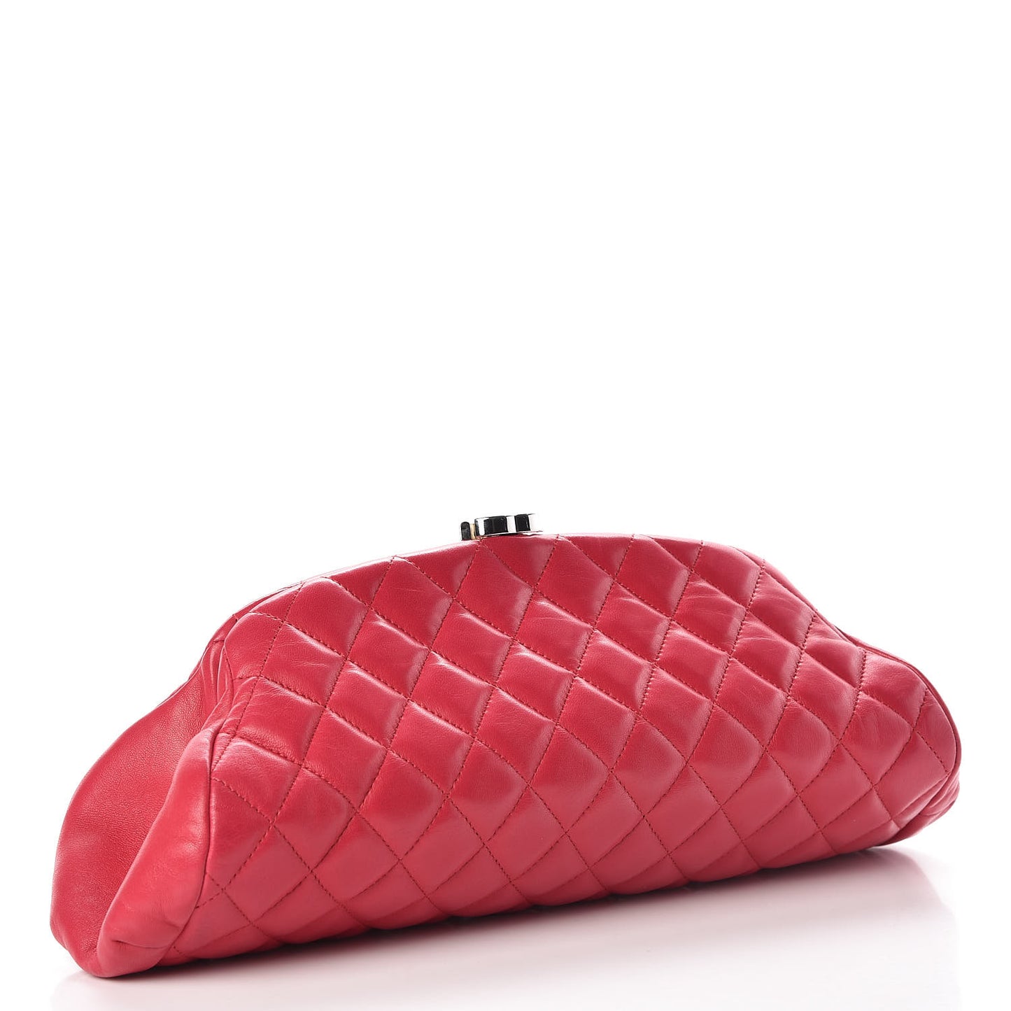 Lambskin Quilted Timeless Clutch Fuchsia