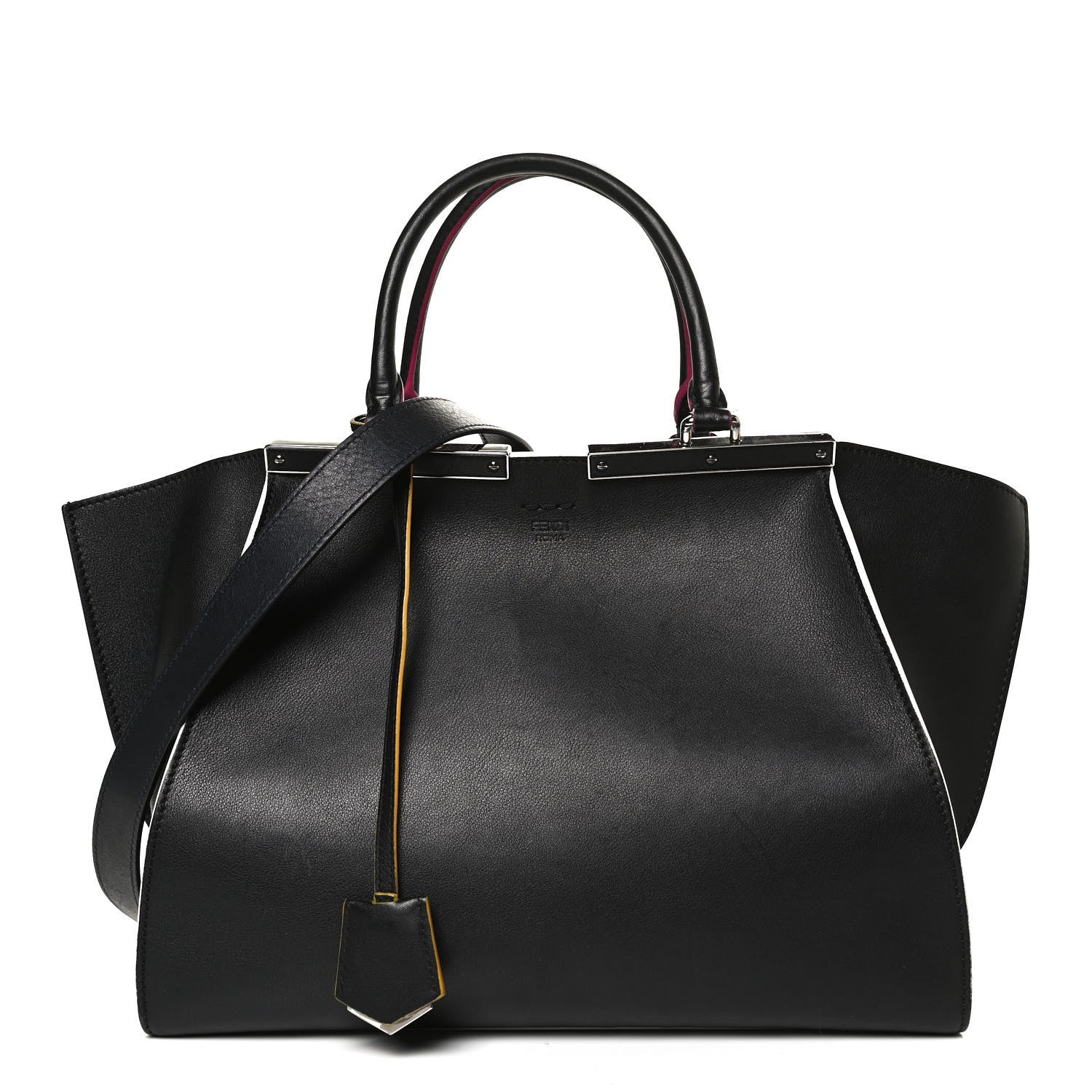 Fendi Vitello Dolce Shiny Nappa Petite 3Jours Tote Black Iris 1 of 13