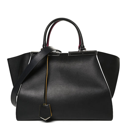Fendi Vitello Dolce Shiny Nappa Petite 3Jours Tote Black Iris 1 of 13