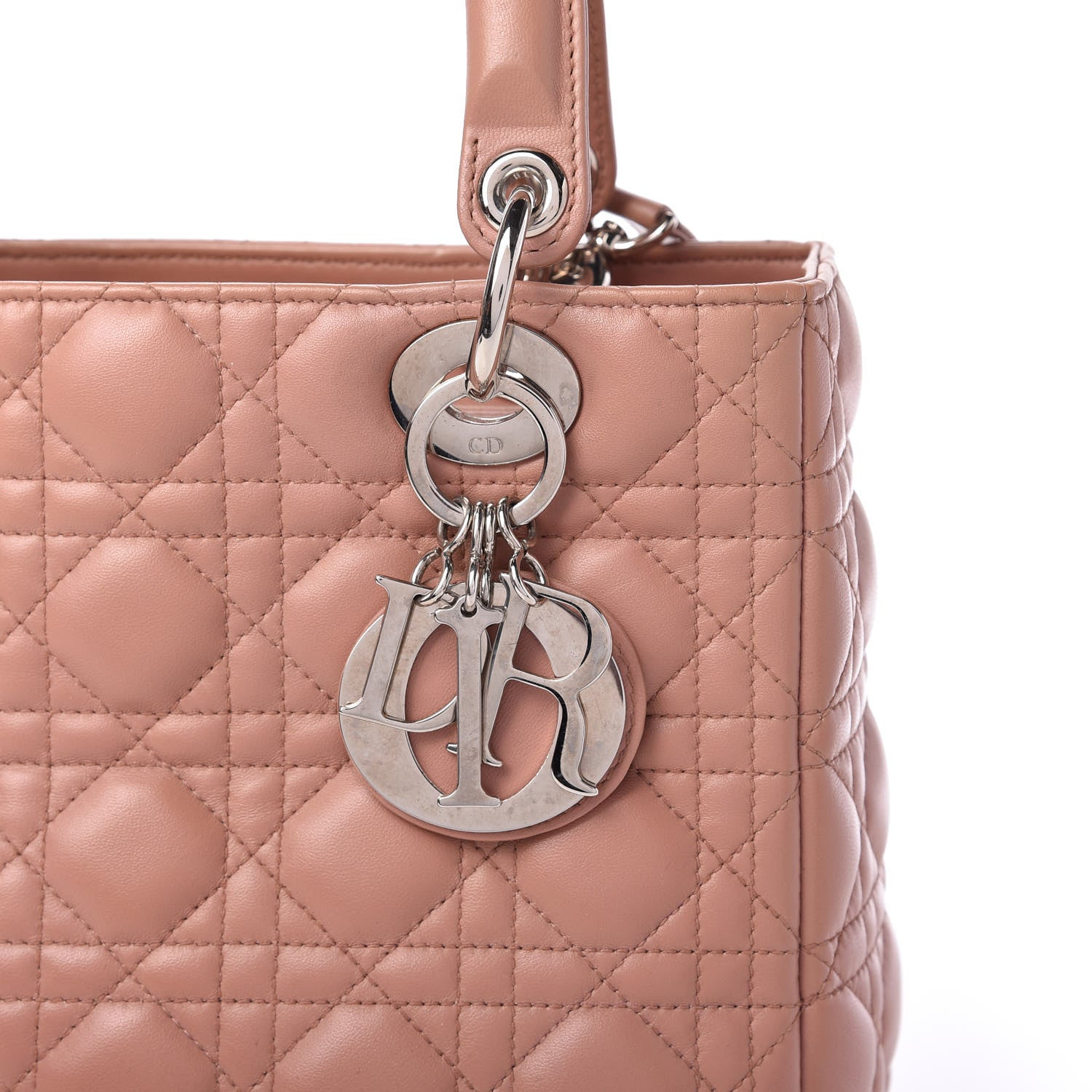 Christian Dior Lambskin Cannage Medium Lady Dior Pink 10 of 12